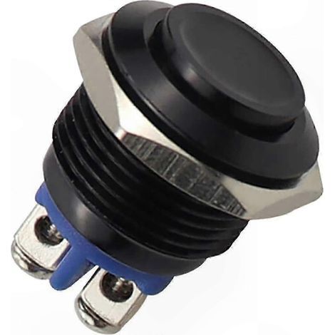 Bouton-poussoir noir métallique étanche pour applications de démarrage moteur (1/5)