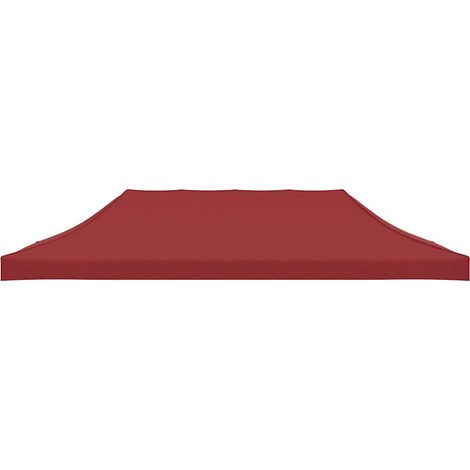 Toit de tente de réception toile de remplacement tonnelle jardin oxford PVC bordeaux 6x3 m (1/5)