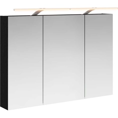 Maison Exclusive - Mobiletto per specchio da bagno Rovere Nero 100 x 14,5 x 70 cm