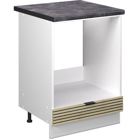Herdumbauschrank Fame-Line, Eiche Paneel, 60 cm , AP Anthrazit, Vicco