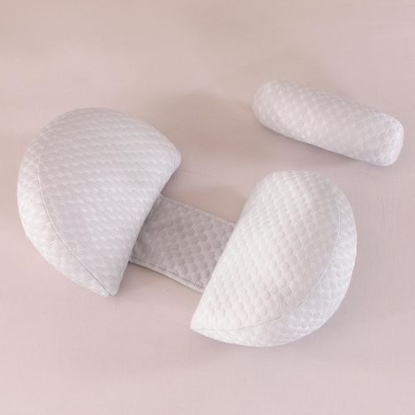 Coussin de Grossesse pour Dormir, Coussin d'allaitement, Polyester Oreiller de Grossesse de Soutien du Corps avec Housse Rafraîchissant Soyeux(Gris (1/5)