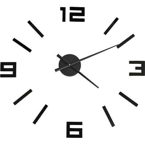 Horloge murale 3D Design moderne Noir 100 cm XXL