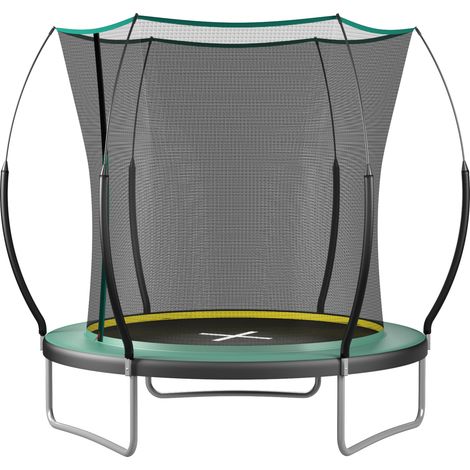 Federloses Gartentrampolin 183 cm mit Sicherheitsnetz grün OKMYHOME (1/5)