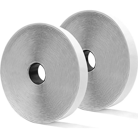 Nastro adesivo Ineasicer con chiusura a strappo, 25 metri x 25 mm, nastro antigraffio autoadesivo, nastri adesivi, larghezza 25 mm, 25 m di velcro e 25 m di anelli, bianco