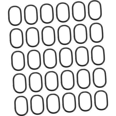 Lot de 100 Anneaux de Rideaux de Noirs en Plastique Crochets Coulissants Antidérapants pour Tringles Standard Accessoires Salle de Bain pour Installation Facile et Fixation (1/5)
