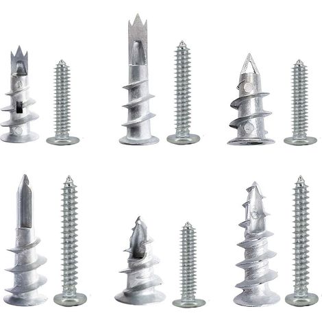 Lot de 20 chevilles robustes de 15 x 25 mm pour plaques de plâtre et murs creux avec vis – Ancrage autoforeuse pour cloison sèche pour une suspension sûre, une forte force de maintien et une (1/5)