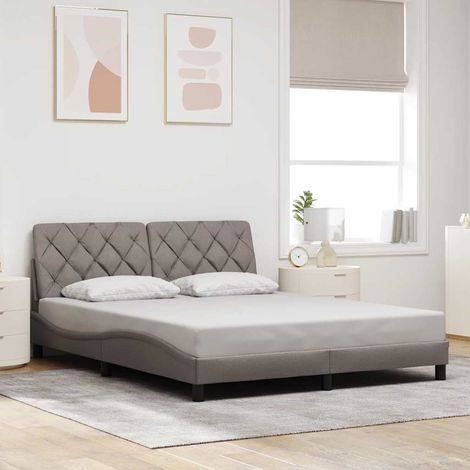 Estructura de cama sin colchón tela gris taupe 160x200 cm vidaXL (1/5)
