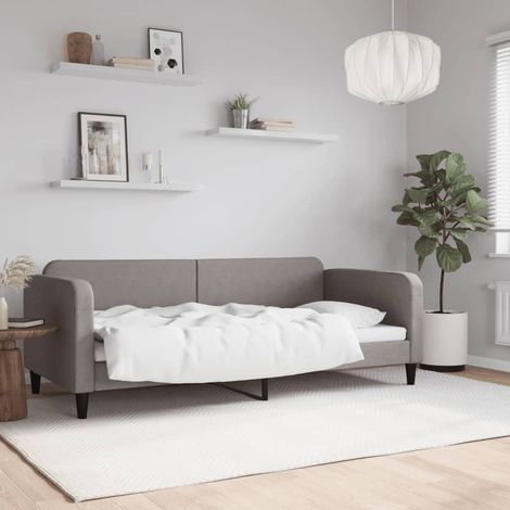 Lit de repos sans matelas taupe 90x200 cm tissu (1/5)