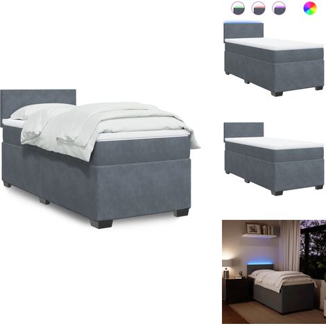 Boxspringbett mit Matratze Dunkelgrau 90x200 cm Samt - Boxspringbett - Boxspringbetten - Bett - Bett Mit Stauraum (1/5)