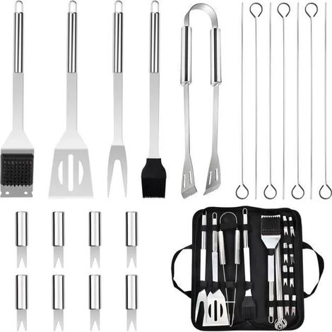 Ustensiles de barbecue - 20PCS - Acier Inoxydable - Durable - Antirouille - Ergonomique (1/4)
