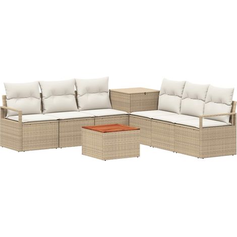 Ensemble de Canapés 8 pc Beige et blanc crème vidaXL (1/5)