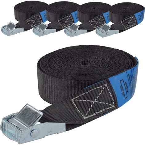 5x Profi Spanngurt Gurt Zurrgurt Klemmschloss Auto 1-tlg 4m 250 kg SCHWARZ