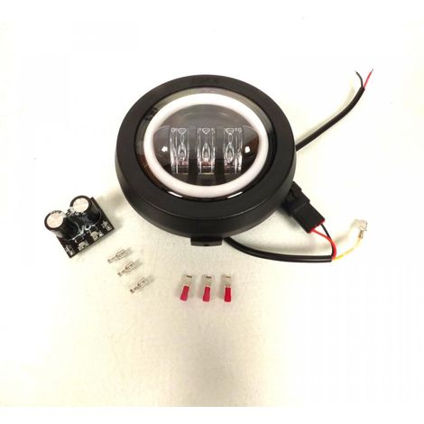 Vordere Optik Ø139mm LED 6000K 12V 25W EVOX für Piaggio Scooter (1/4)