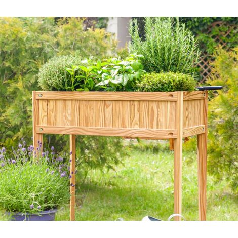 Jagram Wooden Garden Raised Bed Planter Trough Flower Bed Vegetable Larch (1/3)