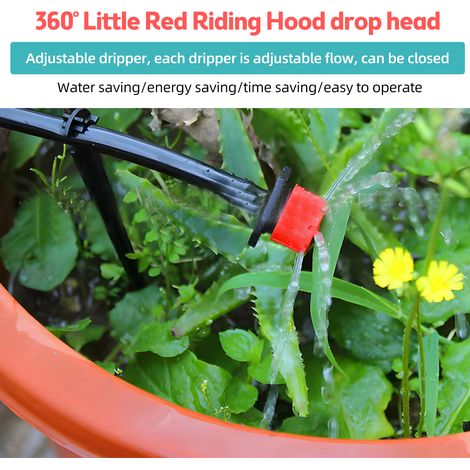 Kits de riego por goteo automático para jardines, sistema de nebulización automático de 25 m para invernaderos, patios, céspedes y plantas, con manguera de distribución de 4/7 pulgadas y accesorios.