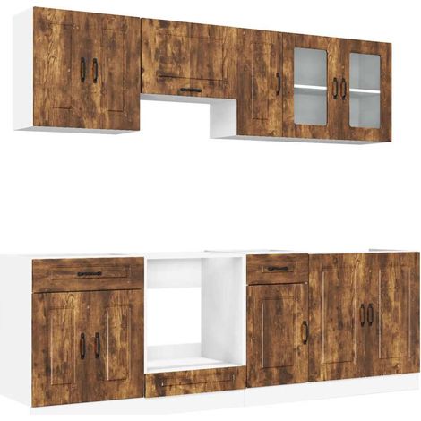 Set Mobili da Cucina 8 pz Kalmar Rovere Fumo Legno Multistrato vidaXL (1/5)