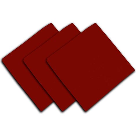 Soleil d'ocre Set di 3 Tovaglioli in Cotone Panama, Rosso, 45 x 45 cm