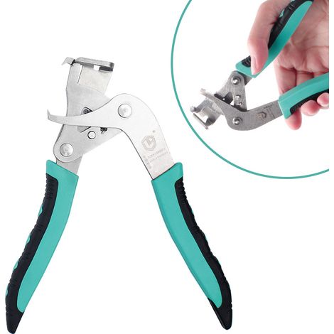 Pince de démontage des clips de panneaux de porte de voiture bleue et noire, compacte, portable, épaissie pour un retrait rapide.