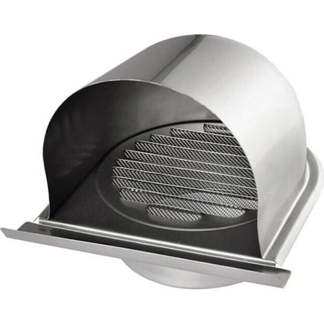 Grille de ventilation ronde en acier inoxydable avec moustiquaire, 45 lames, argentée (1/5)