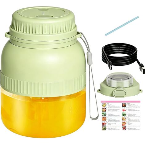 Mixeur à jus portable Bouteille électrique sans fil étanche 500 ml Mixeurs Personnels Pour Shakes Café Boissons Nourriture Voyage Cuisine Plage Pique-nique Camping Table Maison Été (1/5)