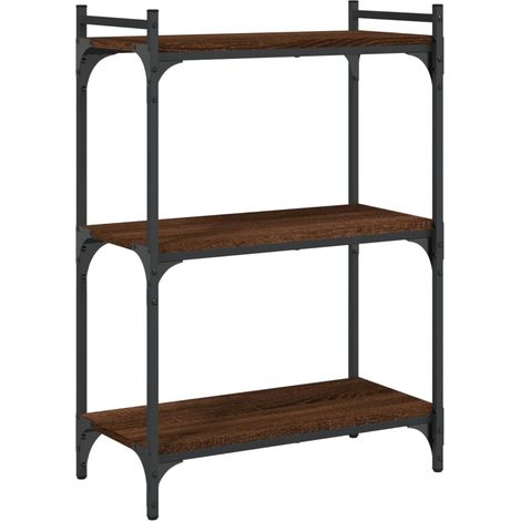 Maison Exclusive - Bücherregal 3 Böden Braun Eichen-Optik 60x30x8