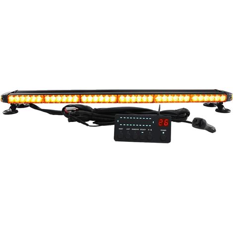 Barre de lumière stroboscopique LED, compatibilité universelle, 26 modes de flash, 96cm 38inch 78 LED (1/2)
