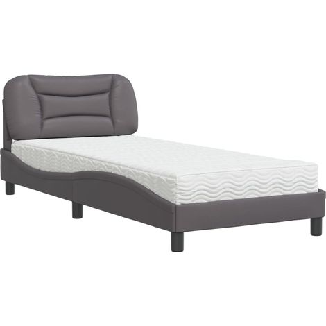 Maison Exclusive - Letto con Materasso Hvar Grgio 80x200 cm in Similpelle (1/5)