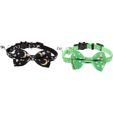 Collar decorativo para gatitos con lazo, collar para gatos, 4 piezas para mascotas. (1/5)