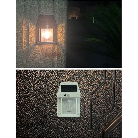 Outdoor Solar Wall Light with Motion Sensor, 3 Modes, 1800 mAh Battery, JY-369, White (1/3)