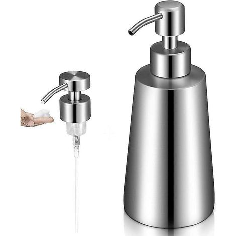 400 ml distributeur de savon liquide 304 bouteille de désinfectant pour les mains en acier inoxydable salle de bain cuisine bouteille de lavage des mains (1/5)