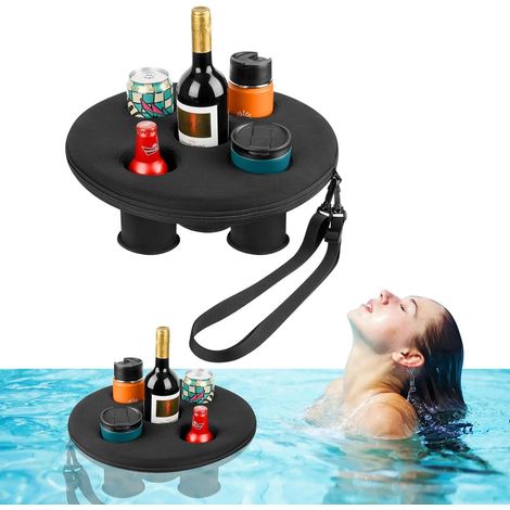Porte - gobelet flottant pour piscine avec 5 trous - Dessous de verre (1/5)