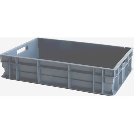 Bac renforcé empilable avec poignet 600 x 400 23 L - gris - Gilac (1/4)