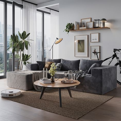 Ecksofa mit Relaxfunktion Nuvio, Dunkelgrau, 250 x 169 cm, Vicco (1/5)