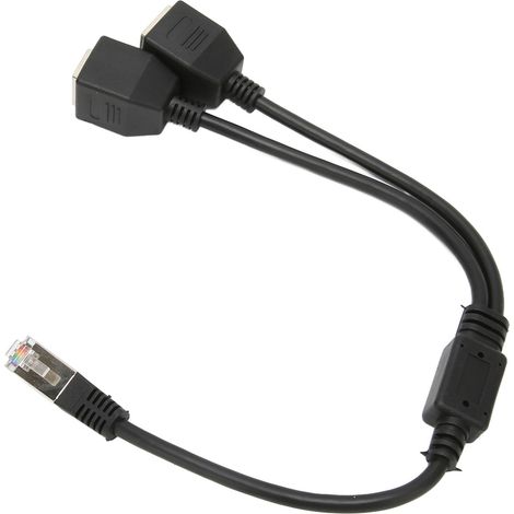 RJ45-Ethernet-Splitterkabel, 1 Stecker auf 2 Buchsen, stabile und schnelle Cat5-Übertragung für Router/Modem