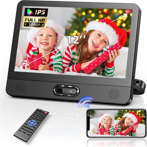 Lecteur DVD Portable Voiture 12" HDMI pour Appuie-Tête Entrée HDMI, Sortie AV, USB et carte TF jusqu'à 128 Go, Vidéo Full HD 1080p, Mémoire de reprise (1/5)