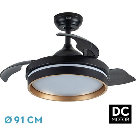 FABRILAMP Fan Dc Nalon 48w Nero/Oro 3steps 91d 4800lm 6vel 3000k,4500k,6000k Remote+memory+timer (1/2)