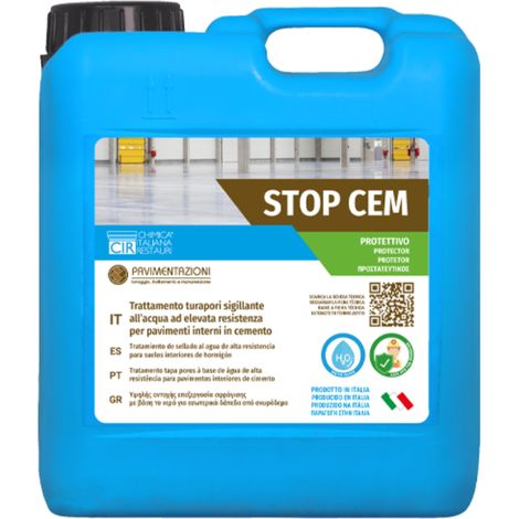 Finitura sigillante antispolvero pavimentazioni in cemento stop cem da 5 litri (1/5)