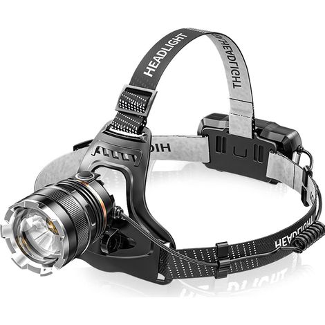 Lampe Frontale LED Rechargeable,Super Lumineux 50000 Lumens 6 Modes LED,Capteur et Lumière Rouge,Rechargeable par USB 5200 mAh,IPX6 Etanche Légère Mini Lampe de Tête Réglable (1/5)