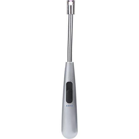 Briquet électrique à arc rotatif à 360°, sans flamme, à impulsion USB, résistant au vent, pour barbecue (argenté) (1/5)