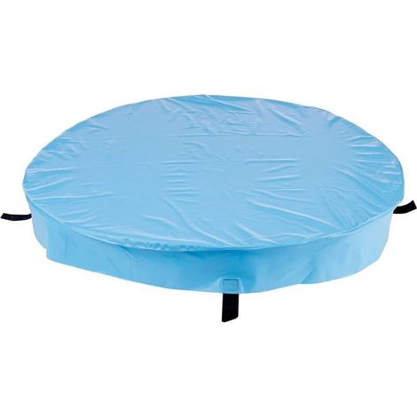Bâche en plastique robuste pour piscine chien – 120 cm – résistante aux rayures, parois rigides en panneaux de fibres densifiées (MDF), fond antidérapant, installation facile (1/4)