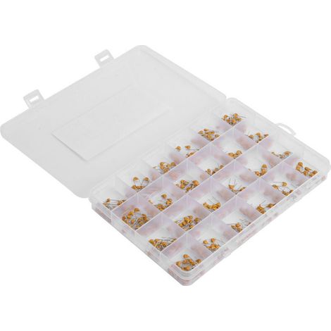 480 pièces condensateur céramique 10pF‑10µF 24 valeurs stables résistants à la corrosion kit DIY 50V (1/5)