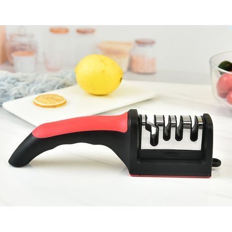 Aiguiseur Couteaux Professionnel, 4 en 1 Aiguiseur de Cuisine avec Base Anti-dérapante, Affuteur Couteau Knife Sharpener pour Couteaux de Cuisine, Ciseaux (1/5)