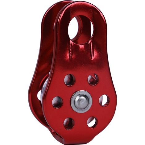 1 Poulie fixe,Alliage d'aluminium poli,Légère et résistante,Suspension semi-circulaire,Pour travaux en hauteur (1/5)