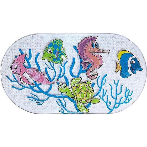 Tapis de bain pour douche, 39 cm x 69 cm, avec ventouses (Monde sous-marin) (1/5)