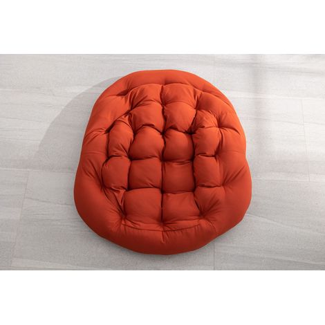 Fauteuil à bascule rotin extérieur matelas épais pour véranda salon patio jardin orange (1/4)