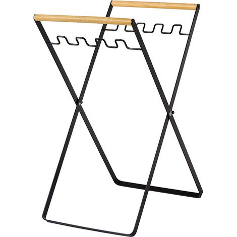 Faltbarer Müllsackhalter aus Eisen, tragbar und praktisch, multifunktional für Camping, Garten und Wäsche (schwarz)