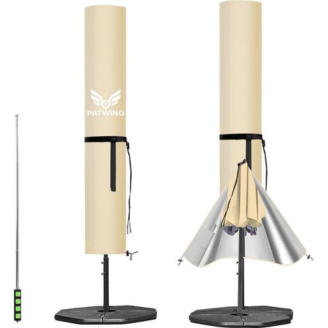 Housse Parasol Deporte 600D Oxford Imperméable Beige 240x57x57/57cm (1/5)