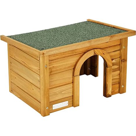 Kerbl Casetta per roditori (Casetta in abete rosso, con tetto in bitume resistente alle intemperie, due ingressi per una sistemazione adeguata, adatta a recinti esterni, rifugio per conigli) 82852 (1/5)