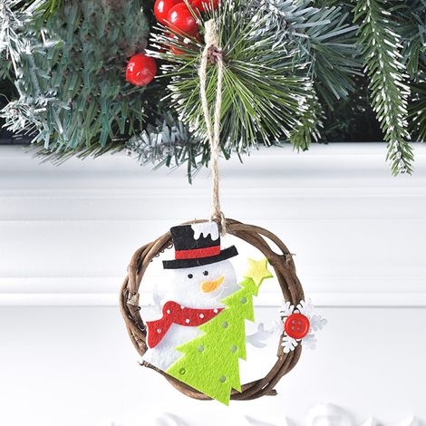 Guirlande De Noël - Couronne En Anneau De Rotin Non Tissé - Décoration Rond Pour Porte Et Fenêtre - Intérieur - 1 Pièce (1/2)