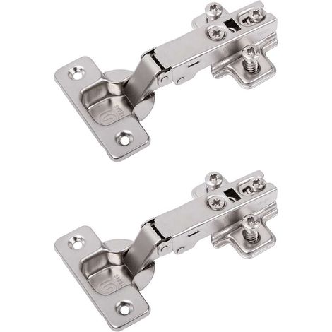 Cyclingcolors – Lot de 2 charnières invisibles 110° – À glisser pour porte de meuble – Pose en applique complète – Ajustables pour placard cuisine et salle de bain